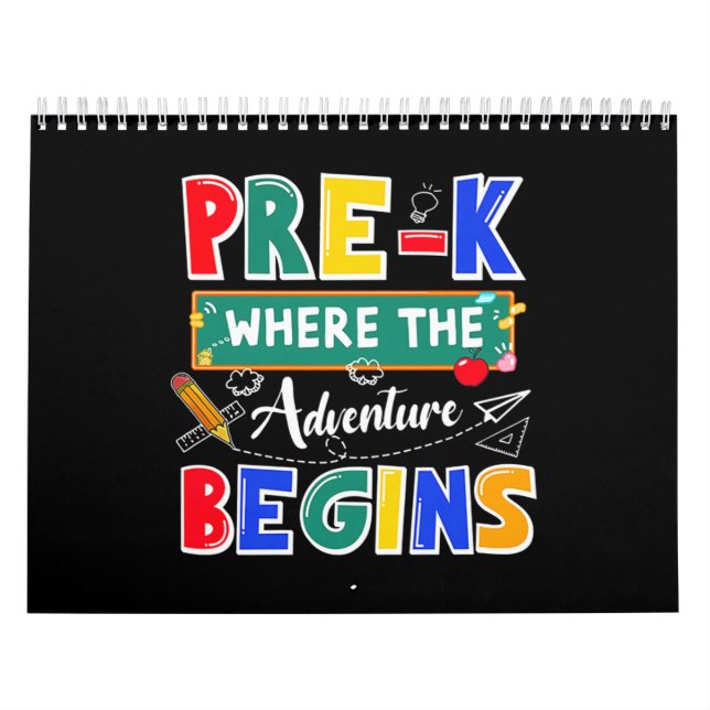 Calendário Pré-K Onde A Aventura Começa A Engraçada Escola (Capa)