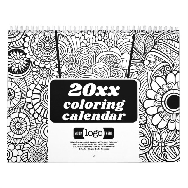 Calendário Presente comercial de logotipo - Padrões de Abstra (Capa)