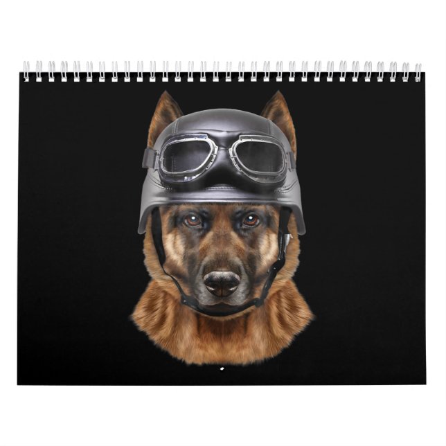 Calendário Presente De Capacete De Cão De German shepherd Par (Capa)