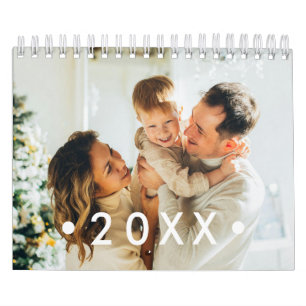 Calendário Presente de Férias com Foto da Família Moderna