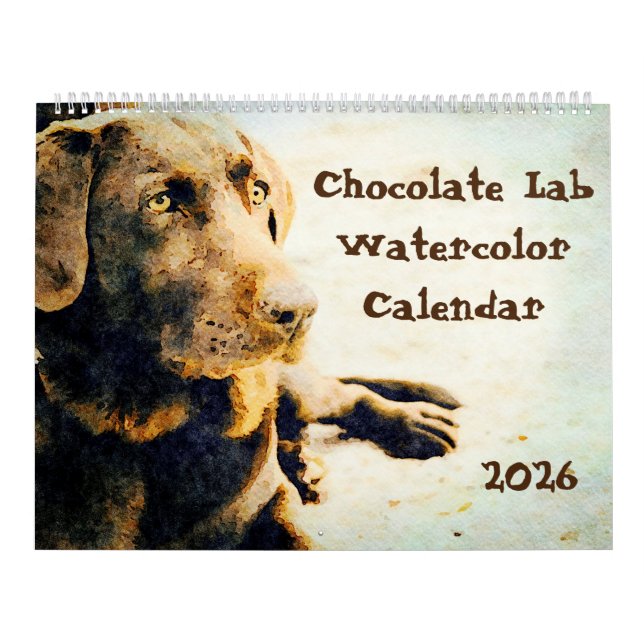 Calendário Presente de Lama de Cachorro Lab Chocolate 2026 pa (Capa)