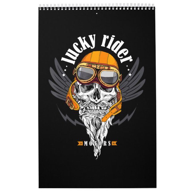 Calendário Presente De Motocicleta Crânio Para Motociclistas (Capa)