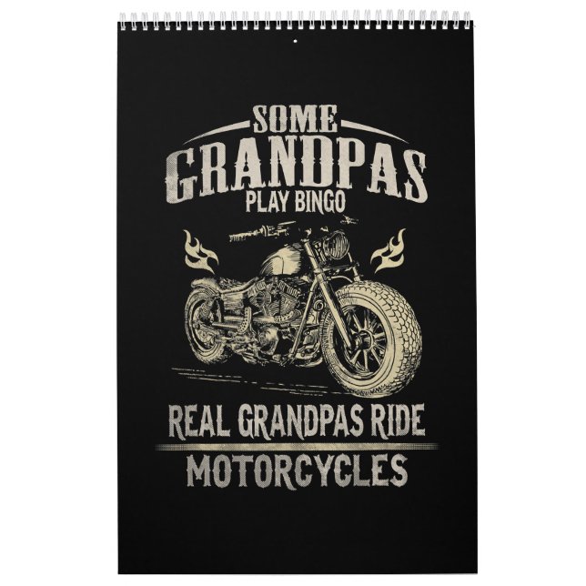 Calendário Presente De Motocicleta Real Avô Para Avô.pn (Capa)