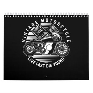 Calendário Presente De Motociclismo Vintage Para Biker