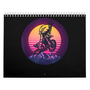 Calendário Presente De Motomotociclista Vintage Sundown Para