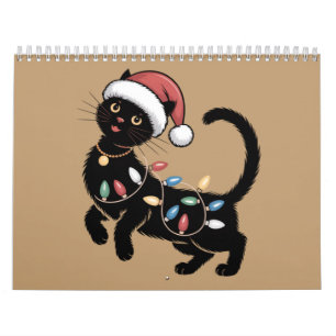 Calendário Presente de Natal para Mãe Amante de Gato Preto Fo
