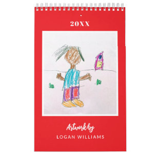Calendário Presente de Natal Personalizado de Arte Infantil