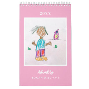 Calendário Presente de Natal Personalizado de Arte Infantil
