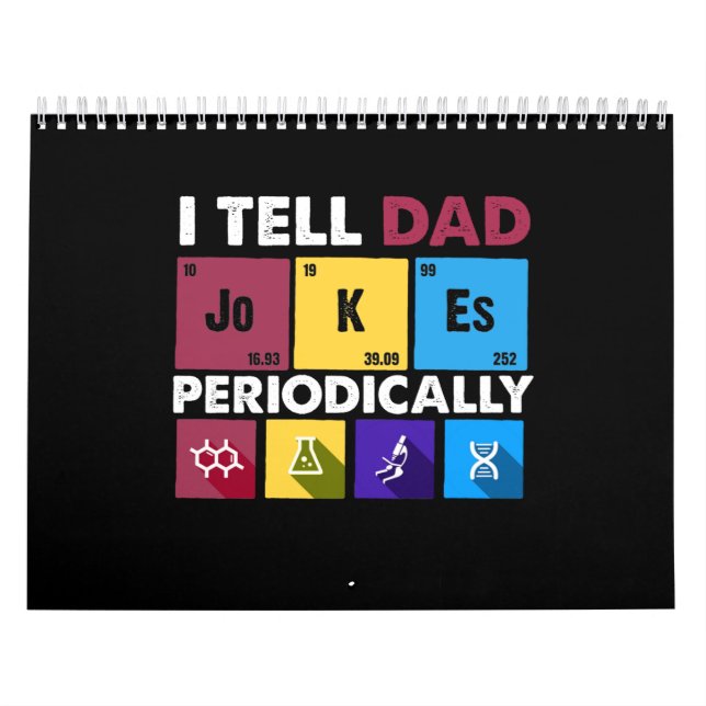 Calendário Presente de Pai| Eu Digo Às Piadas Do Pai Periodic (Capa)