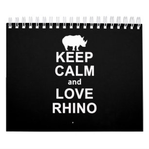 Calendário Presente De Rino Lover Mantenha Calma E Amor Rino