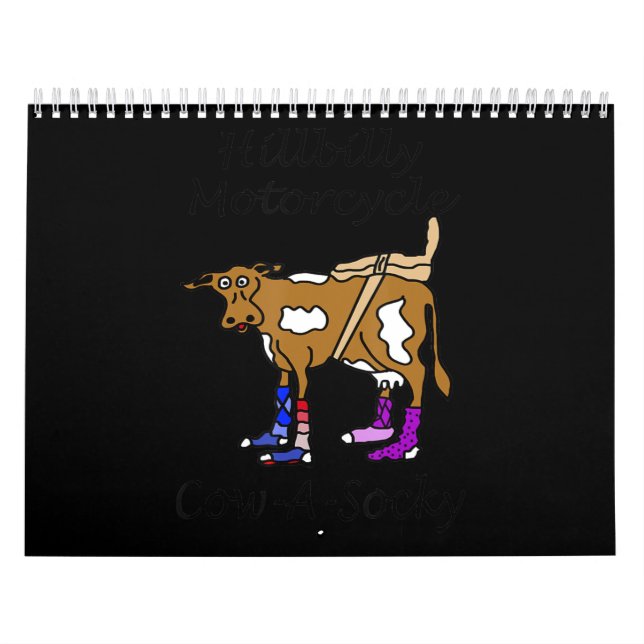 Calendário Presente De Vaca Engraçado De Motocicleta Hillbill (Capa)
