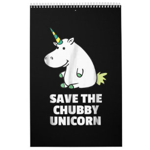 Calendário Presente do Hippo Lover Chubby Unicorn Hippo Cut
