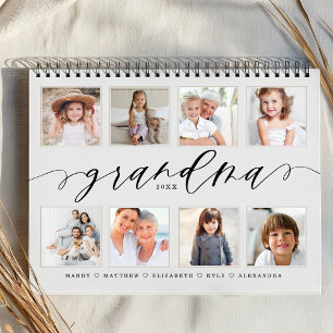 Calendário Presente para a vovó   Fotografias Familiares Par