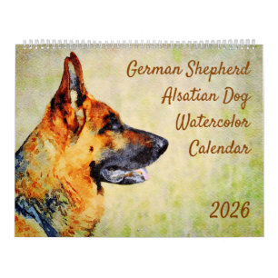Calendário Presente para Amante de Cão Pastor Alemão 2026