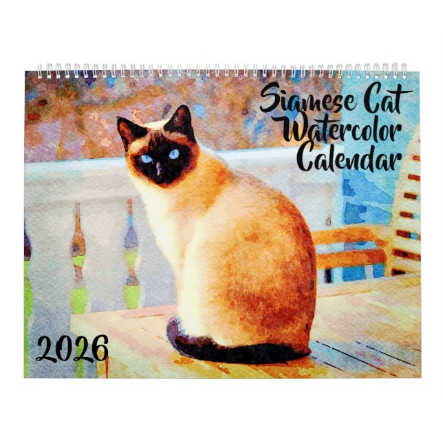 Calendário Presente para Amantes de Gatos Siameses Lindos de  (Capa)