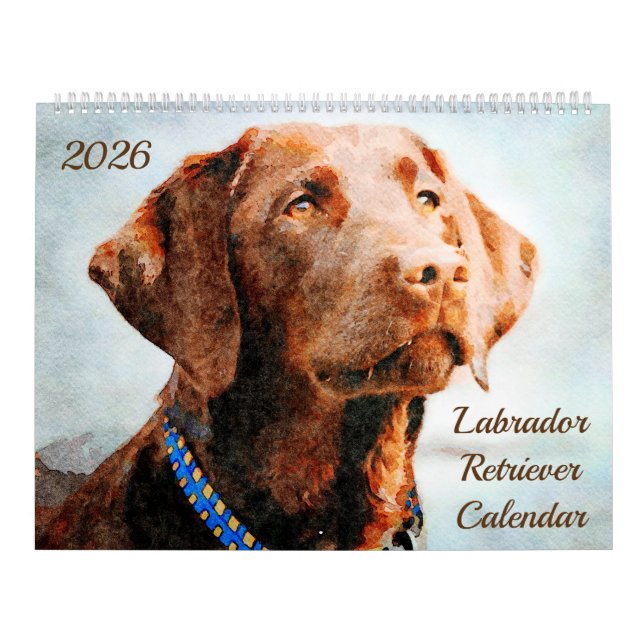 Calendário Presente para Amantes e Proprietários de Cães Labr (Capa)