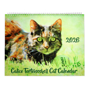 Calendário Presente para donos e amantes de gatos Calico Tort