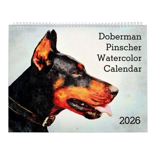 Calendário Presente para Mãe de Cachorro Doberman Pinscher 20 (Capa)
