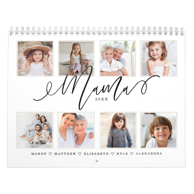 Calendário Presente para mamãe| Fotos da família netos (Capa)