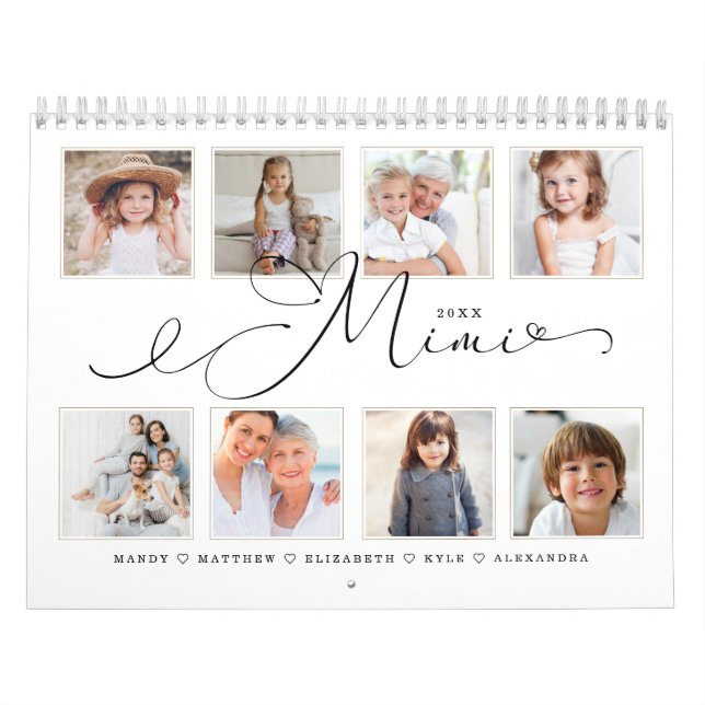 Calendário Presente para Mimi| Fotos da família netos (Capa)