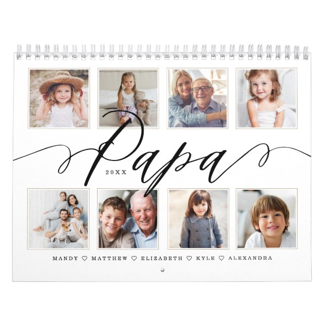 Calendário Presente para Papai| Fotos da família netos (Capa)