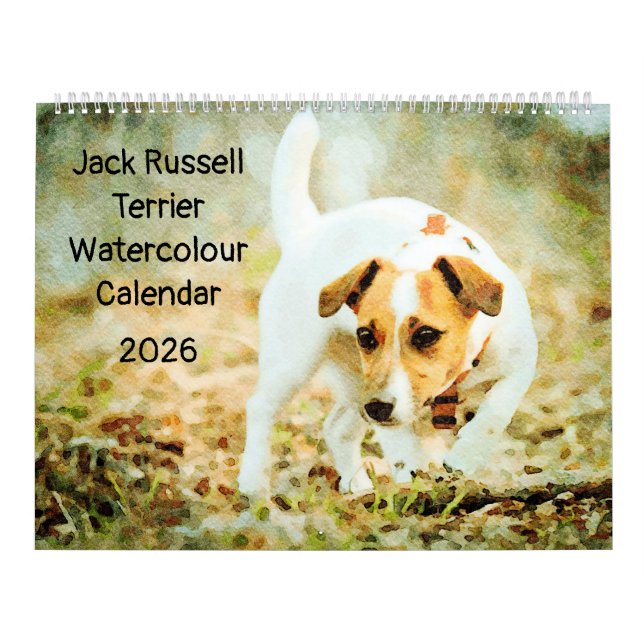 Calendário Presente para pessoa que ama cães da raça Jack Rus (Capa)