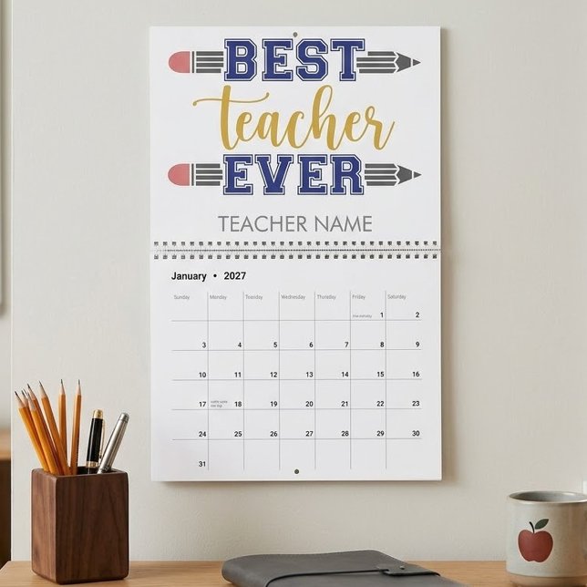 Calendário Presente Personalizado Melhor Professor de Todos o (Criador carregado)