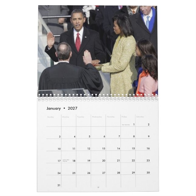 Calendário Presidente Obama Calander (Jan 2027)