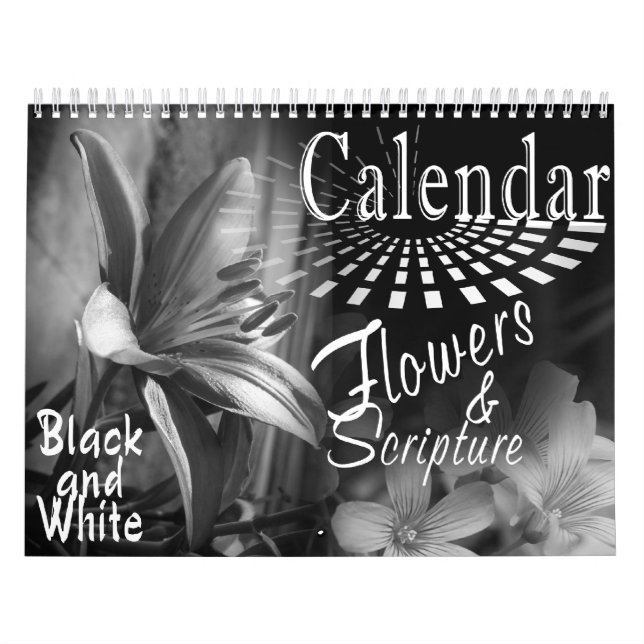 CALENDÁRIO PRETO & BRANCO DA ESCRITURA DAS FLORES E DA BÍBLIA (Capa)