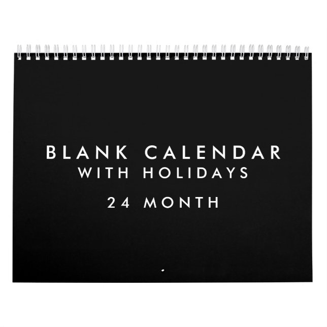 Calendário Preto Com Vazio De 24 Meses Com Feriado (Capa)