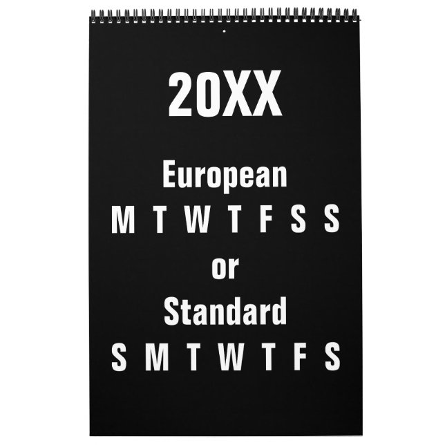 Calendário Preto e Branco - Ano Alterável (Capa)