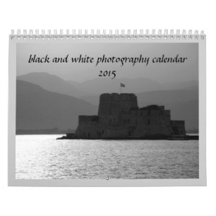 Calendário preto e branco da fotografia 2015