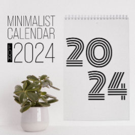 Calendário preto e branco minimalista