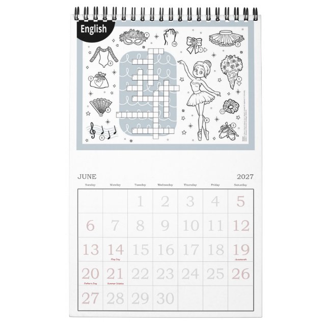 Calendário Princess Ballerina (Jun 2027)