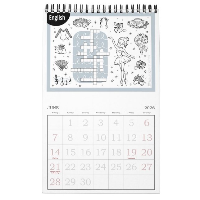 Calendário Princess Ballerina (Jun 2026)