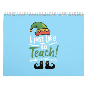 Calendário Professor Divertido Natal Ensino é Meu Favorito 