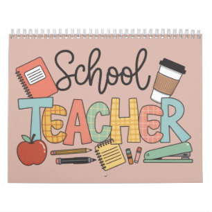 Calendário Professor Escolar Ensinando Presentes de Líderes F