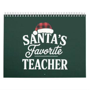 Calendário Professor Favorito do Papai Noel Natal Ensina Alun