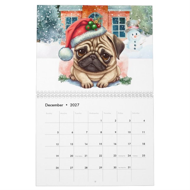 Calendário Pug (Dez 2027)