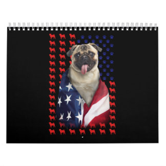 Calendário Puggy USA Flag
