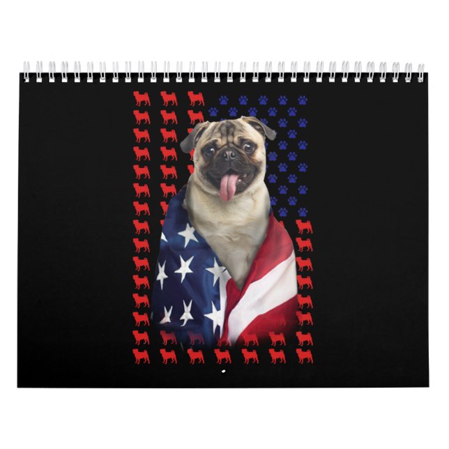 Calendário Puggy USA Flag (Capa)