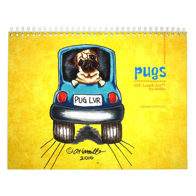 Calendário Pugs Off-Leash Art™ Vol 1 (Capa)