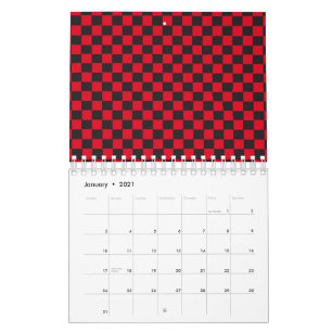 Calendário Quadrados Pretos Cores da Joaninha Besouro