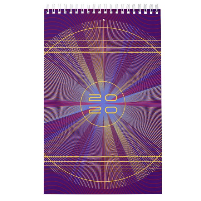 Calendário Raios leves coloridos, Abstrato e triquete psicodé (Capa)
