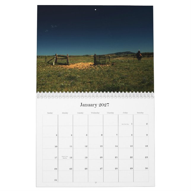 Calendário Rancho de Sweetgrass (Jan 2027)