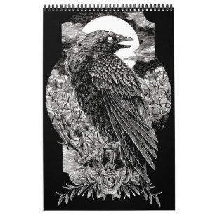 Calendário Raven Místico Escuro
