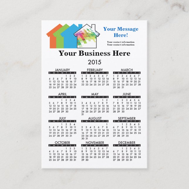Calendário RealtyMart do cartão de visita (Frente)