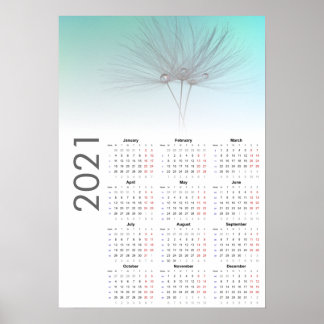 Calendário Relógios de Dente-de-Leão 2021 Poster