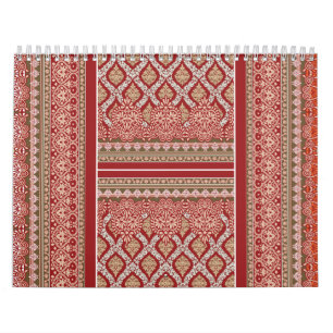 Calendário Representação artística de laranja e marrom