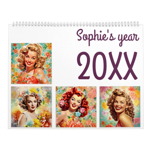 Calendário Retrato das garotas no ano novo (Capa)